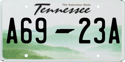 TN license plate A6923A