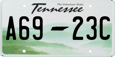 TN license plate A6923C