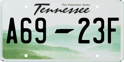 TN license plate A6923F