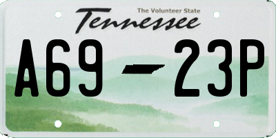 TN license plate A6923P