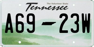 TN license plate A6923W