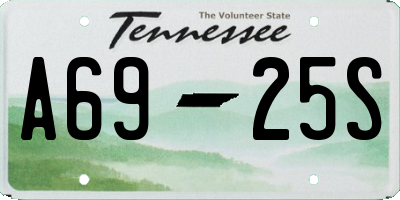 TN license plate A6925S