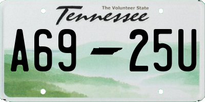 TN license plate A6925U
