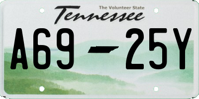 TN license plate A6925Y