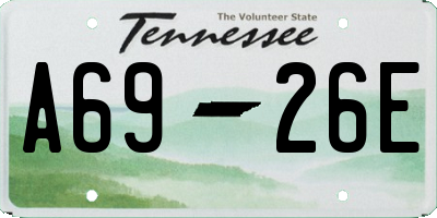 TN license plate A6926E