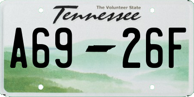 TN license plate A6926F