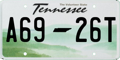 TN license plate A6926T