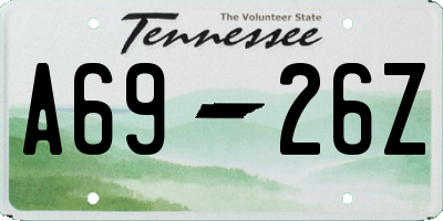 TN license plate A6926Z
