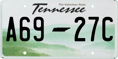 TN license plate A6927C