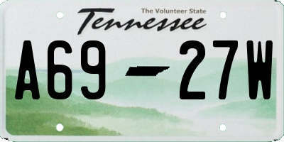 TN license plate A6927W