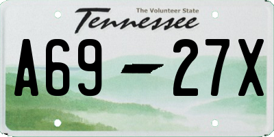 TN license plate A6927X