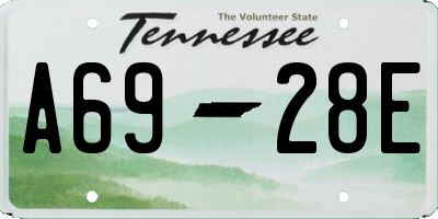 TN license plate A6928E