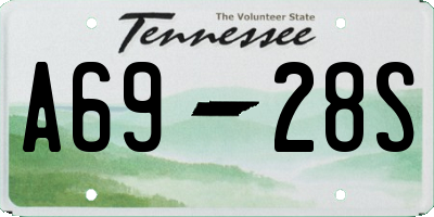 TN license plate A6928S
