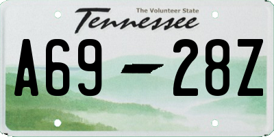 TN license plate A6928Z