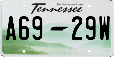 TN license plate A6929W