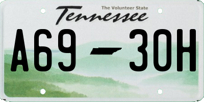 TN license plate A6930H