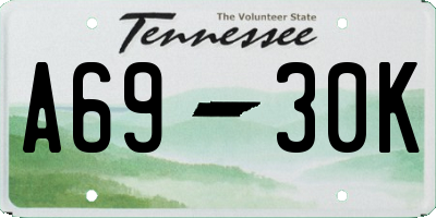 TN license plate A6930K