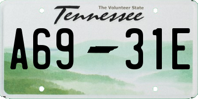 TN license plate A6931E