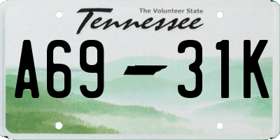 TN license plate A6931K