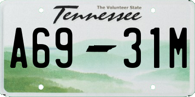 TN license plate A6931M