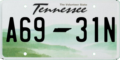 TN license plate A6931N