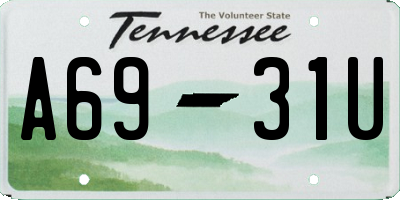 TN license plate A6931U