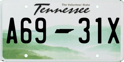 TN license plate A6931X