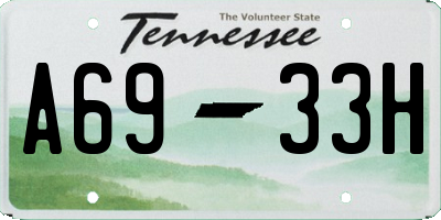 TN license plate A6933H