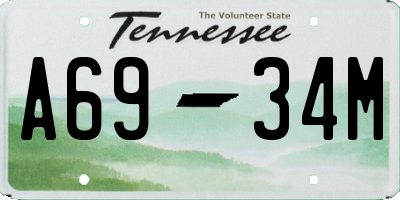 TN license plate A6934M