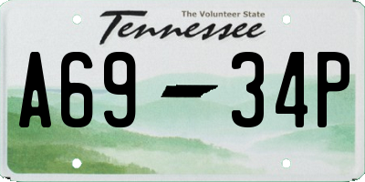 TN license plate A6934P