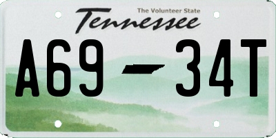 TN license plate A6934T