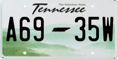 TN license plate A6935W