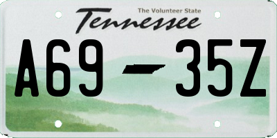 TN license plate A6935Z