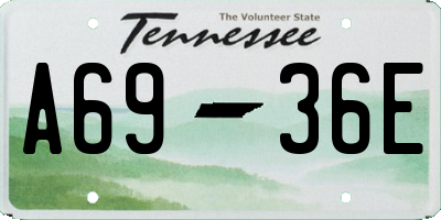 TN license plate A6936E