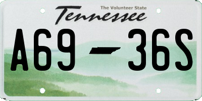 TN license plate A6936S