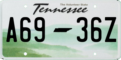 TN license plate A6936Z
