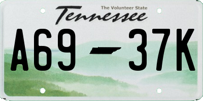 TN license plate A6937K