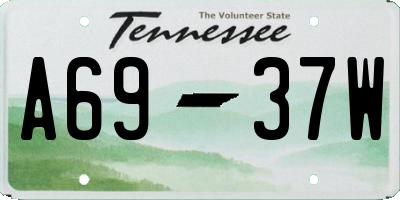 TN license plate A6937W