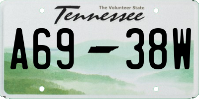 TN license plate A6938W