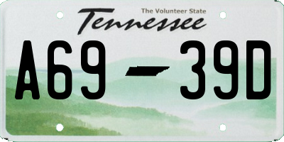 TN license plate A6939D