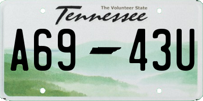 TN license plate A6943U
