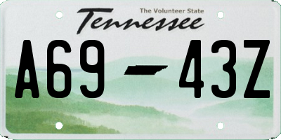 TN license plate A6943Z