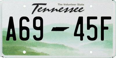 TN license plate A6945F