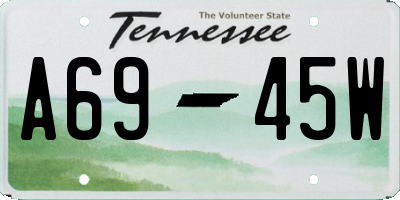 TN license plate A6945W