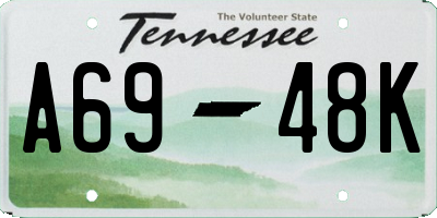 TN license plate A6948K