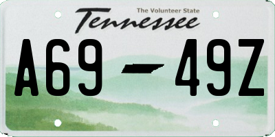 TN license plate A6949Z