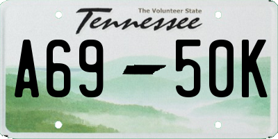 TN license plate A6950K