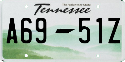 TN license plate A6951Z