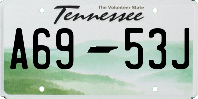 TN license plate A6953J