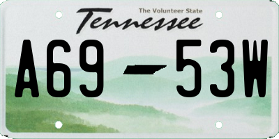 TN license plate A6953W